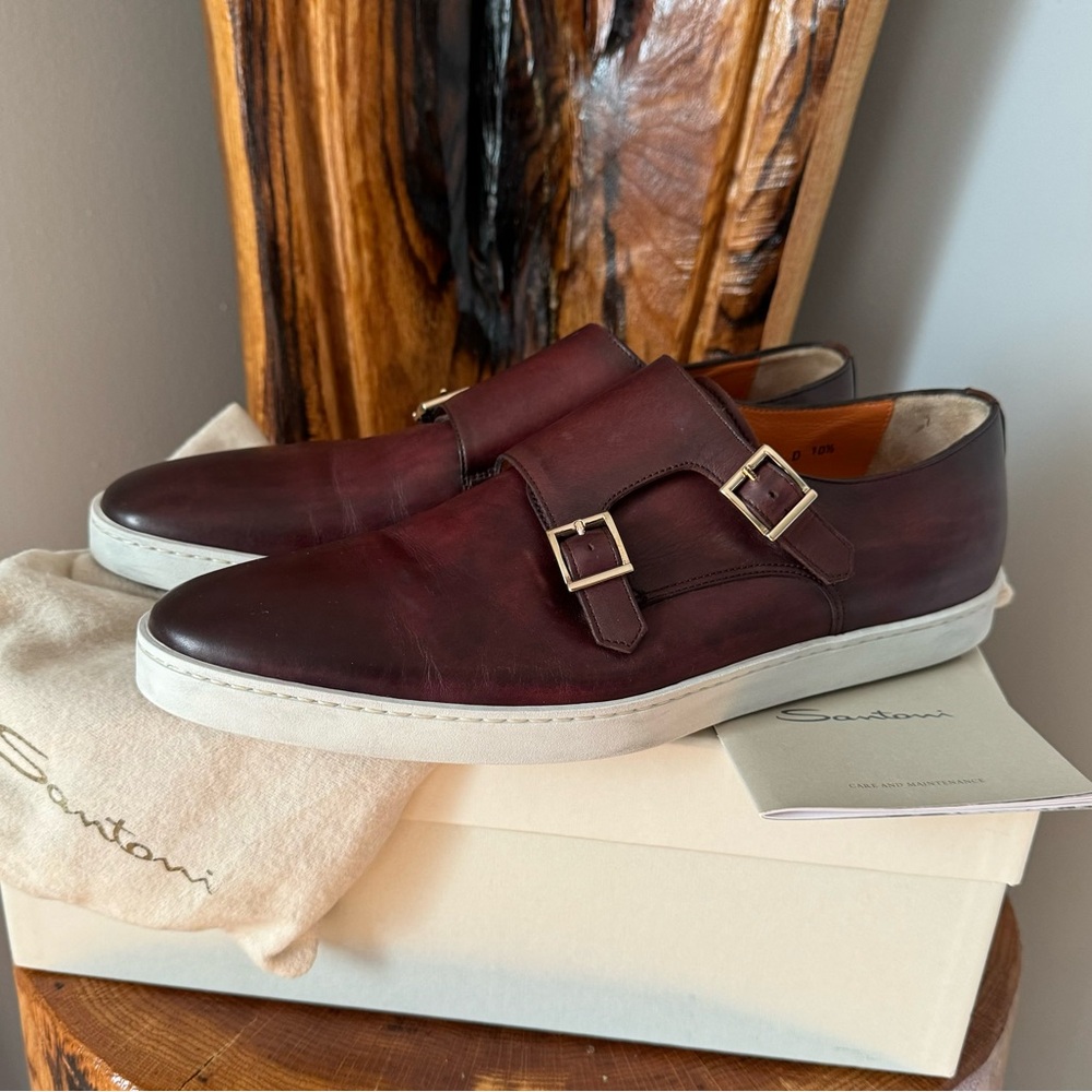 SANTONI Freemont Double Monk Strap Shoe
Size 10.5 D US Brown
MSRP $650